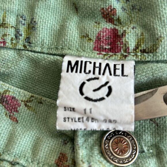 Vintage Michael G. Green Floral Cotton High Rise Shorts Size 11 - Picture 9 of 10